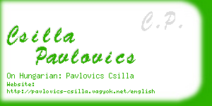 csilla pavlovics business card
